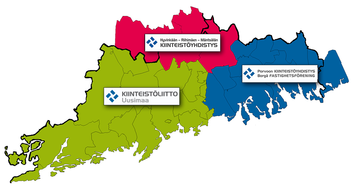 Kiinteistöliitto Uusimaan kartta